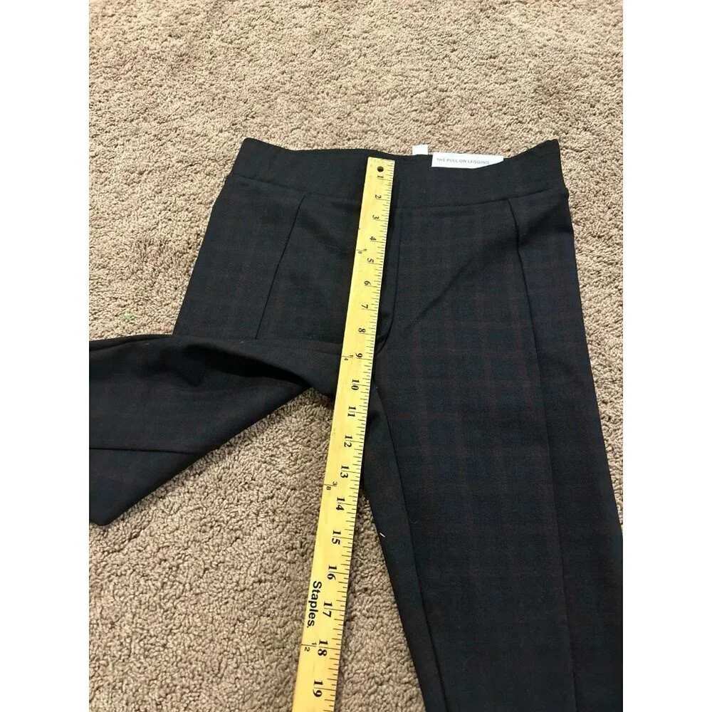 Ann Taylor NEW pants the perfect pull on pleated Navy/Maroon stretch SZ SM